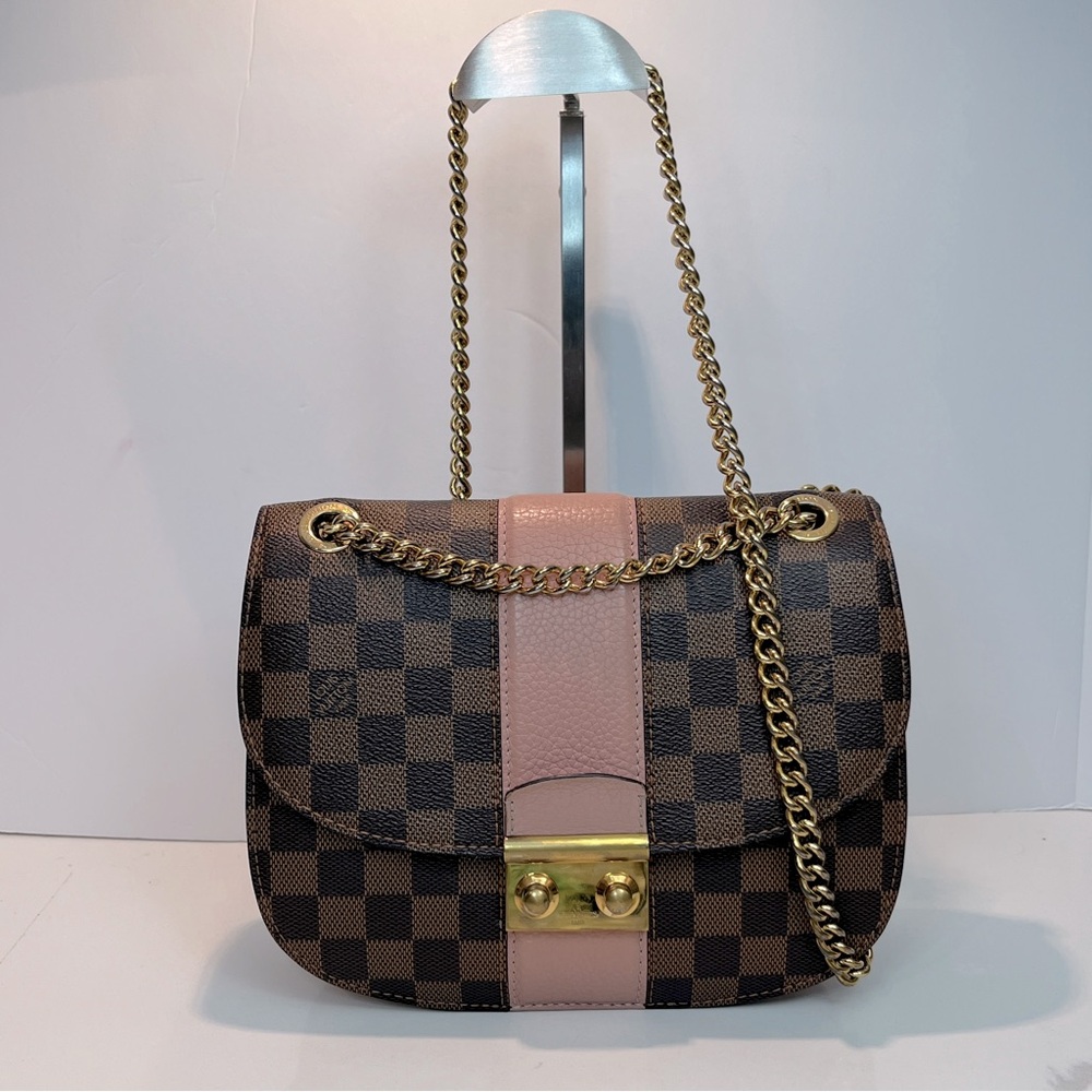 LOUIS VUITTON DAMIER EBENE CUIR TAURILLON WIGHT MAGNOLIA